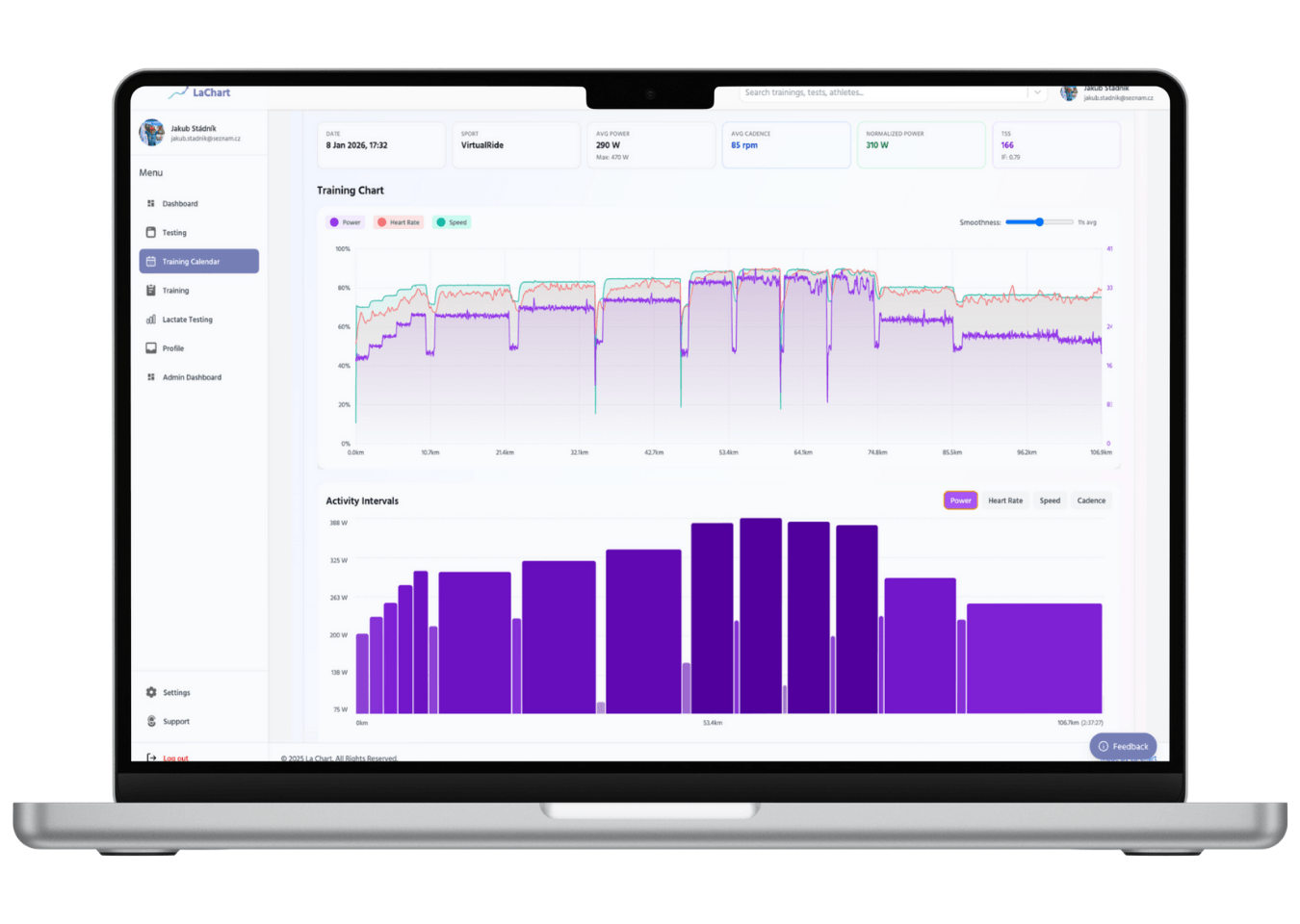 LaChart Lactate Curve Calculator & Testing App